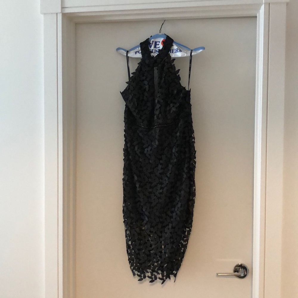 Black with gold sparkle Bardot dress